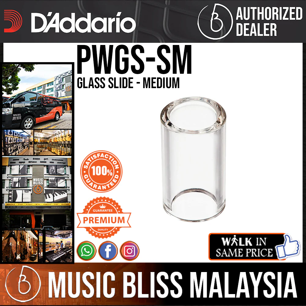 D'Addario PWGS-SM Glass Slide - Medium