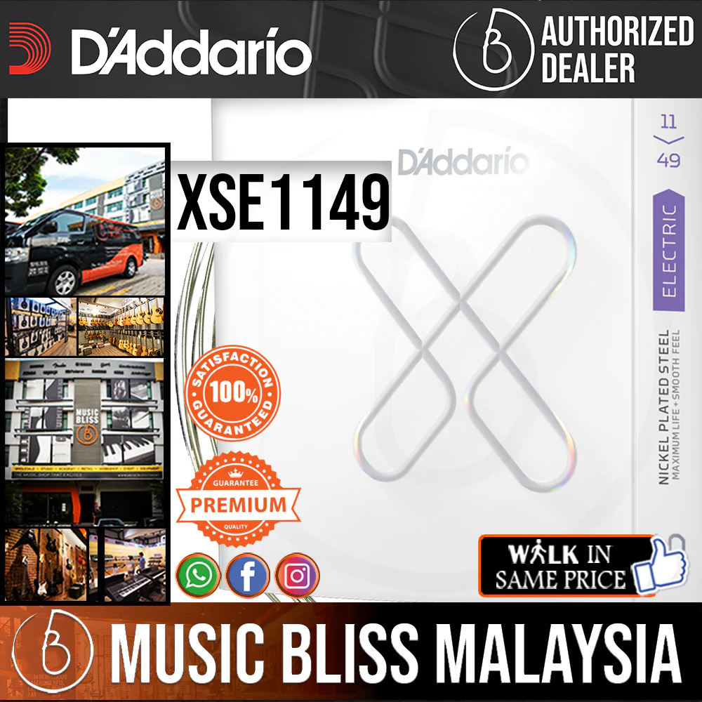 D'Addario XSE1149 Nickel-plated Steel-coated Electric Guitar Strings - .011-.049 Medium
