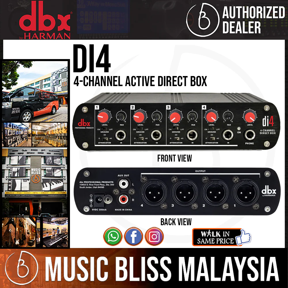 dbx DI4 4-channel Active Direct Box with Line Mixer