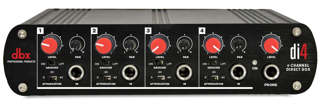 dbx DI4 4-channel Active Direct Box with Line Mixer - Image 2