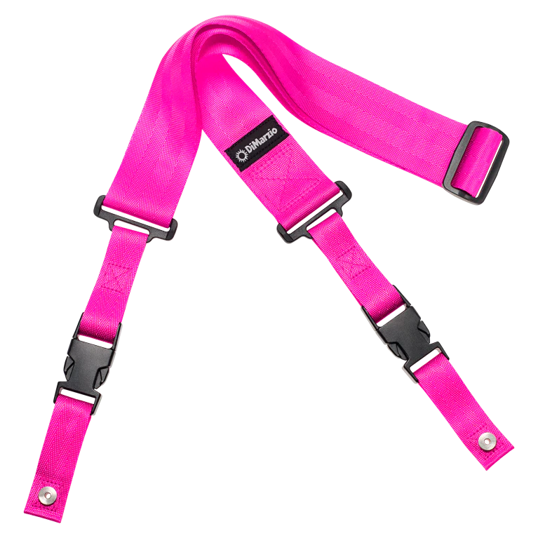DiMarzio 2" ClipLock Guitar Strap - Pink Nylon DD2200PK (DD2200) - Image 2