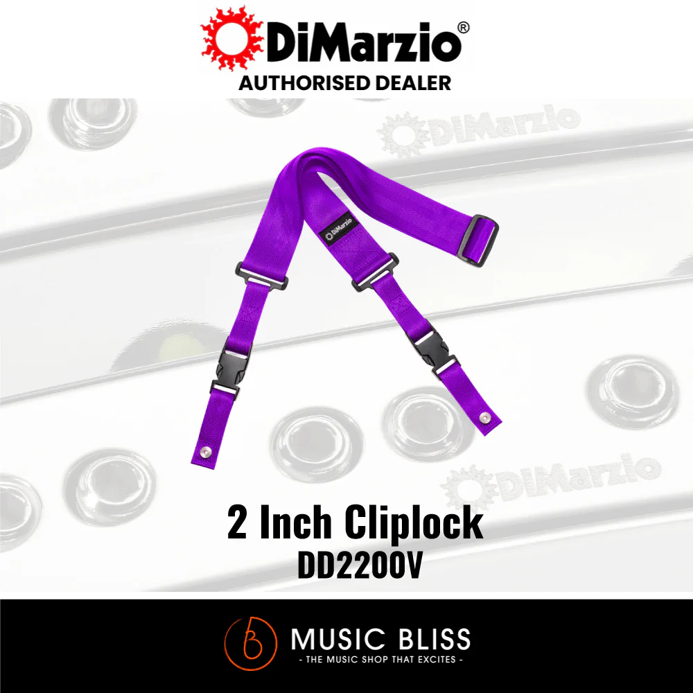 DiMarzio 2" ClipLock Guitar Strap - Purple Nylon DD2200V