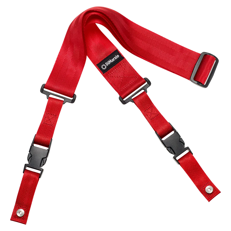 DiMarzio 2" ClipLock Guitar Strap - Red Nylon DD2200RD - Image 2
