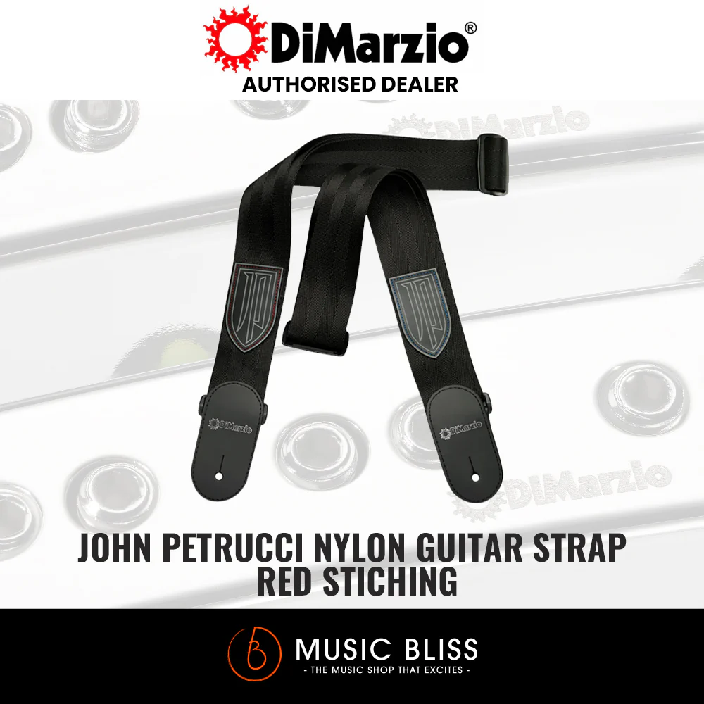 DiMarzio DD3100JPBKRD John Petrucci Strap, Red Thread