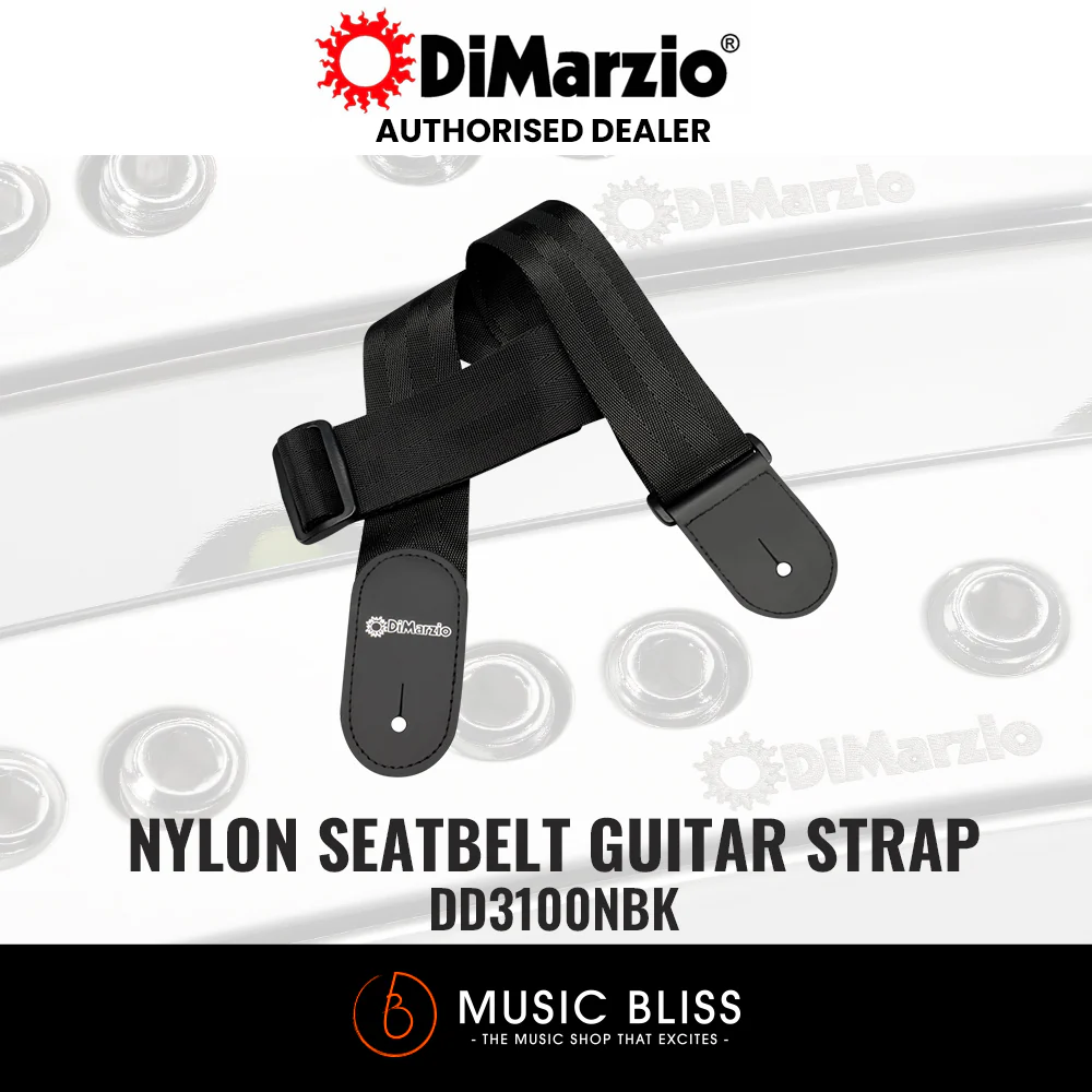 DiMarzio DD3100NBK 2″ Nylon Seatbelt Guitar Strap