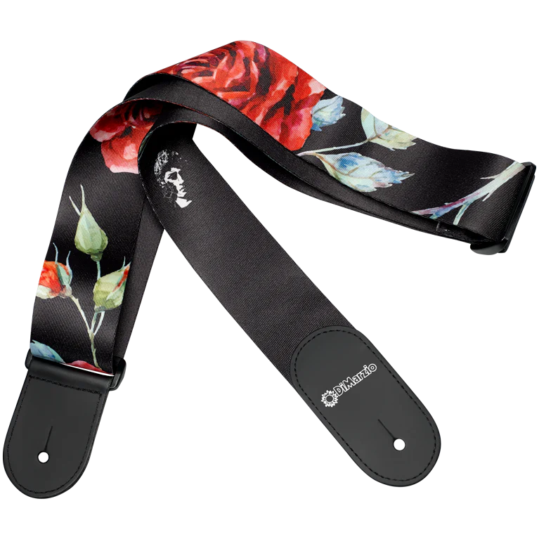 DiMarzio DD3146 2" Polyphia Microfiber Floral Muse Strap - Black - Image 2