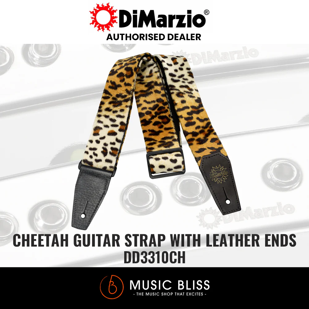 DiMarzio DD3310CH Faux Fur Guitar Strap - Cheetah
