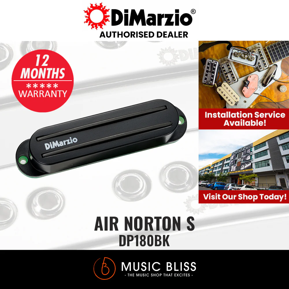 DiMarzio DP180BK Air Norton S Single Coil Sized Humbucker Pickup - Black
