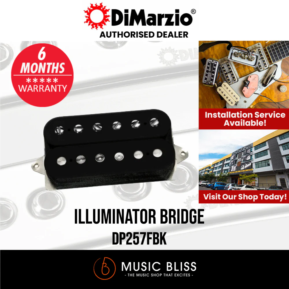 DiMarzio DP257FBK Illuminator Bridge Humbucker Pickup - F-spaced Black