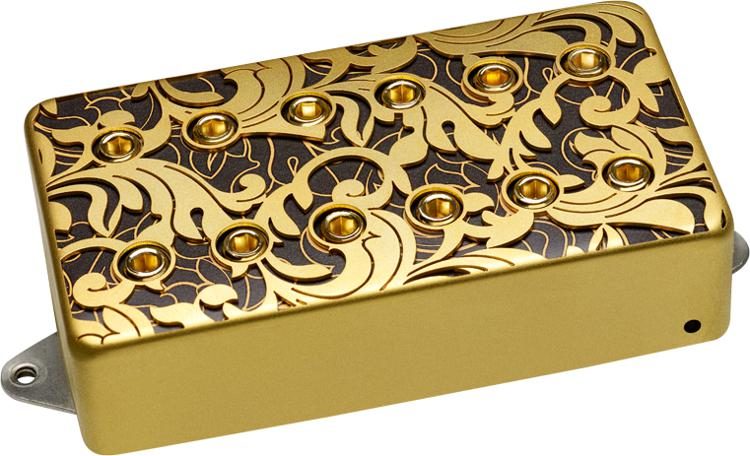 DiMarzio Steve Vai UtoPIA Neck Signature Humbucker Pickup - F-spaced - Satin Gold/Black - Image 2