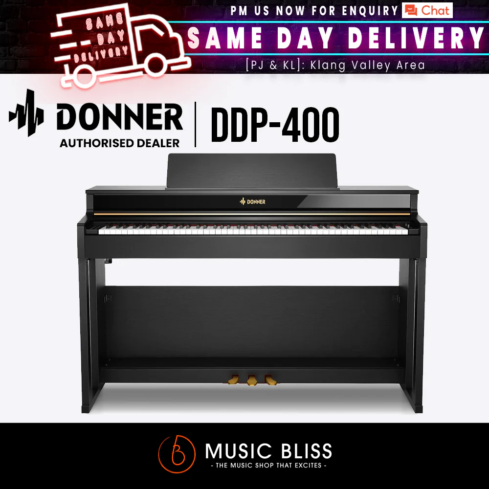 Donner DDP-400 Professional 88-Key Progressive Hammer Action Weighted Upright Digital Piano