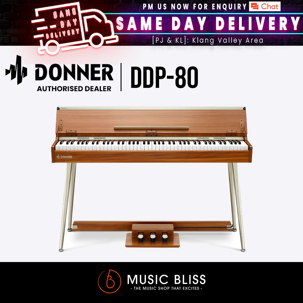 Donner DDP-80 PLUS 88-Key Weighted Wooden Upright Digital Piano