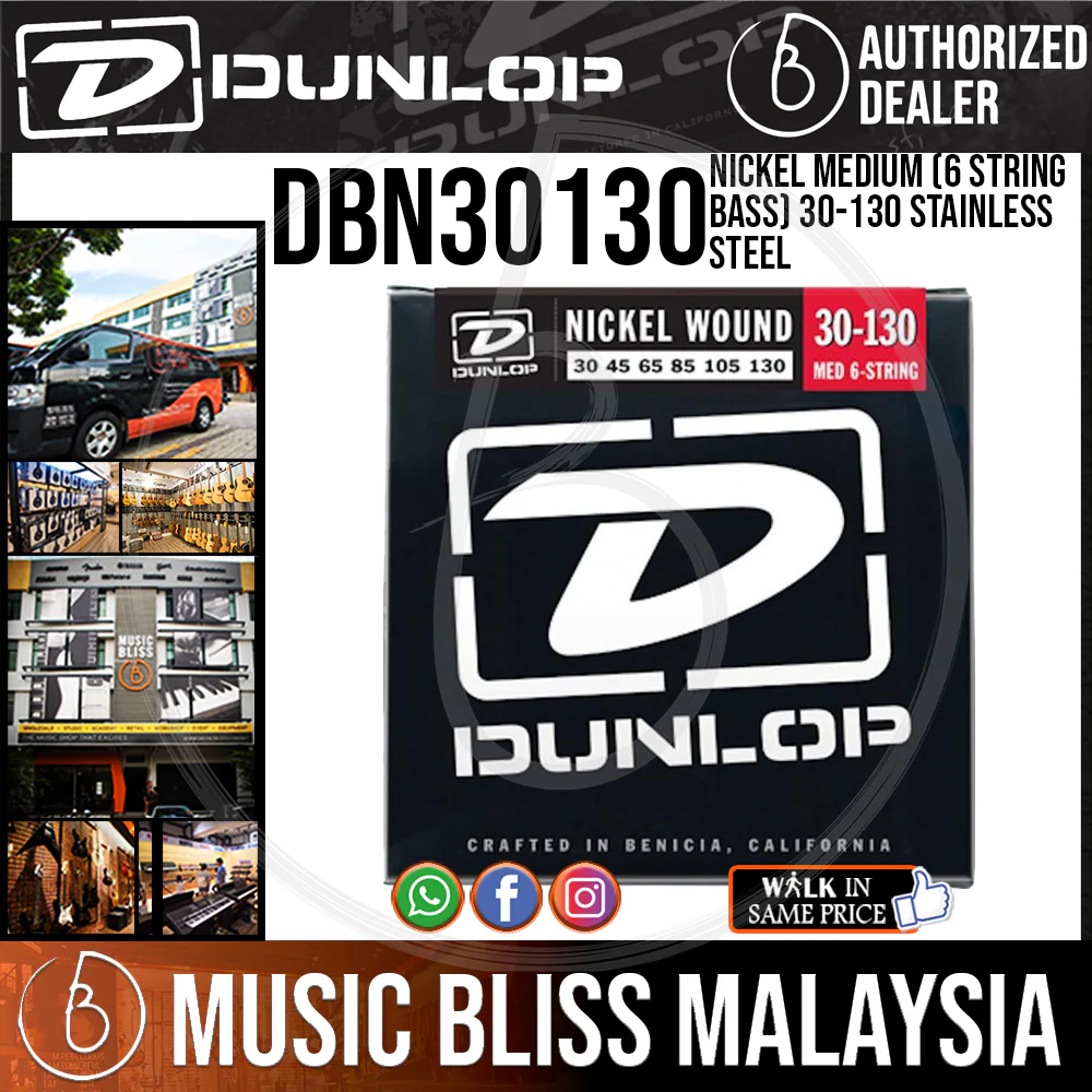 Jim Dunlop DBN30130 Nickel Wound Bass String 030-130 - 6-String