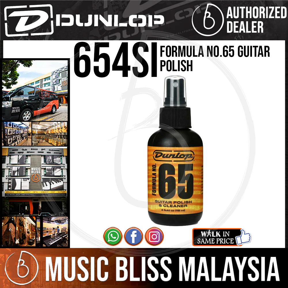 Jim Dunlop 654SI Formula No. 65 Guitar Polish & Cleaner, 4oz