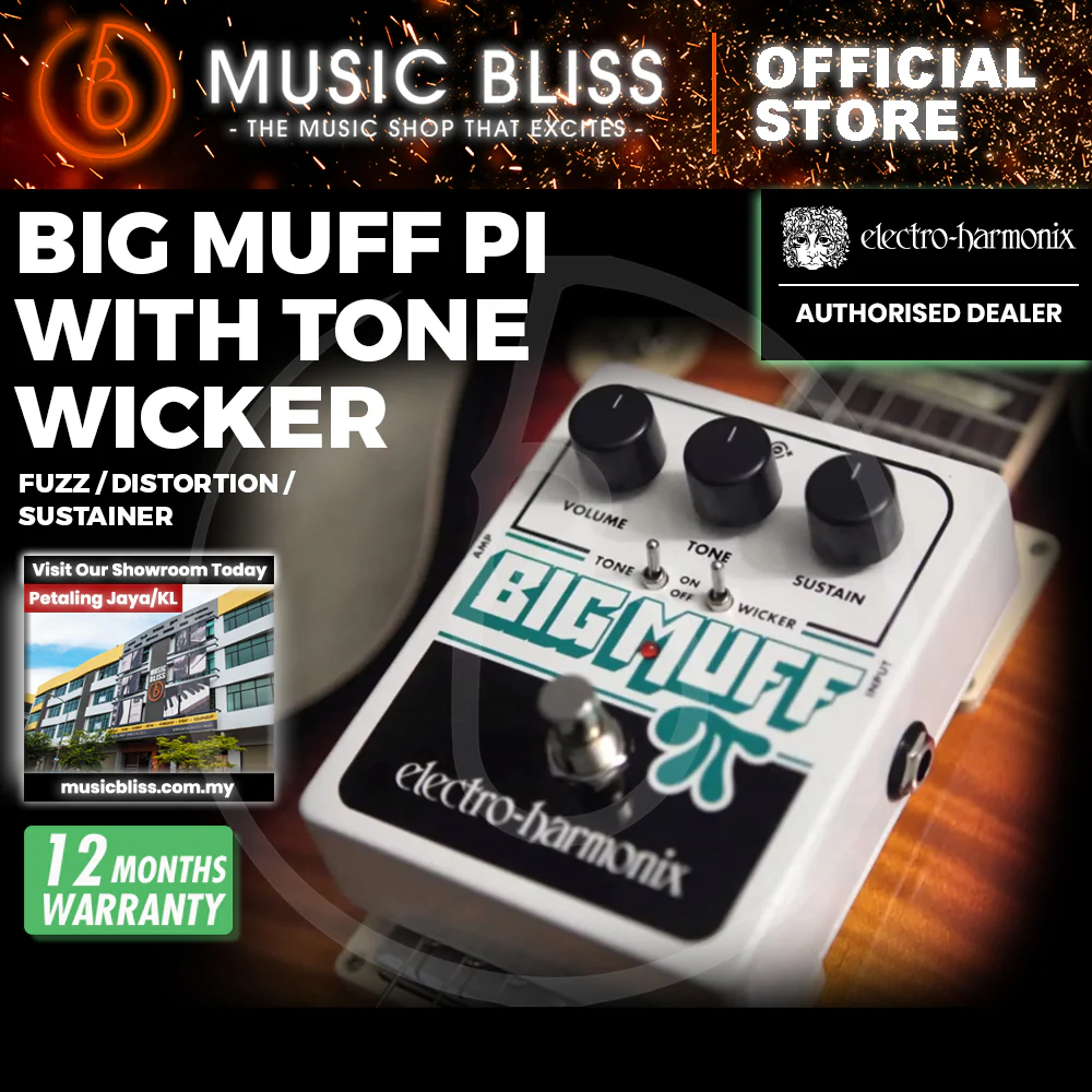 Electro Harmonix Big Muff Pi Fuzz Effects Pedal with Tone Wicker