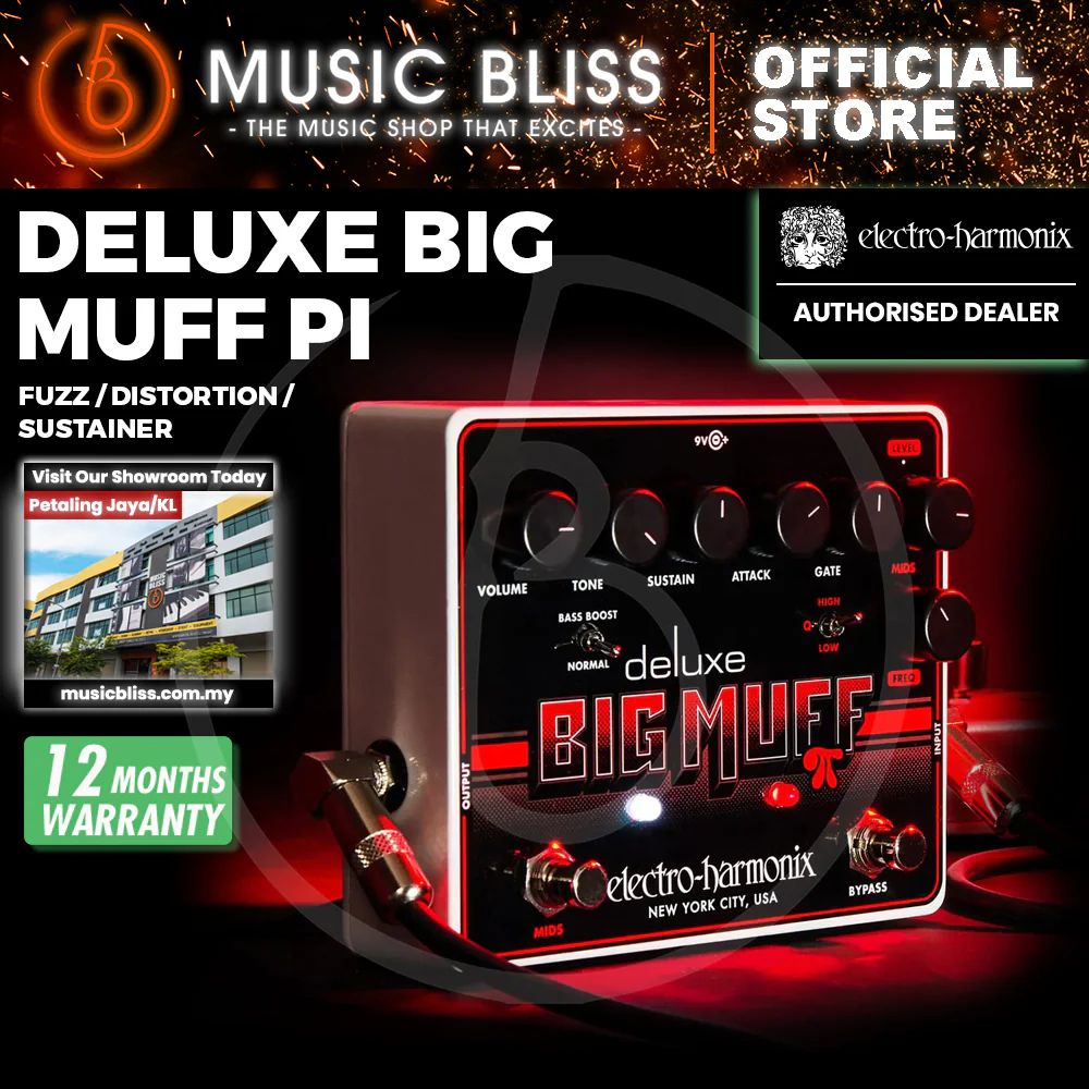Electro Harmonix Deluxe Big Muff Pi Fuzz Pedal with Mid-Shift