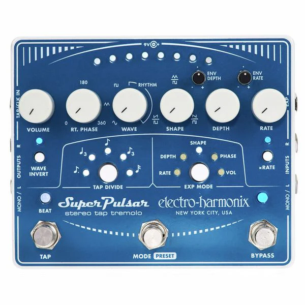 Electro Harmonix Super Pulsar Stereo Tap Tremelo Guitar Effects Pedal - Image 2