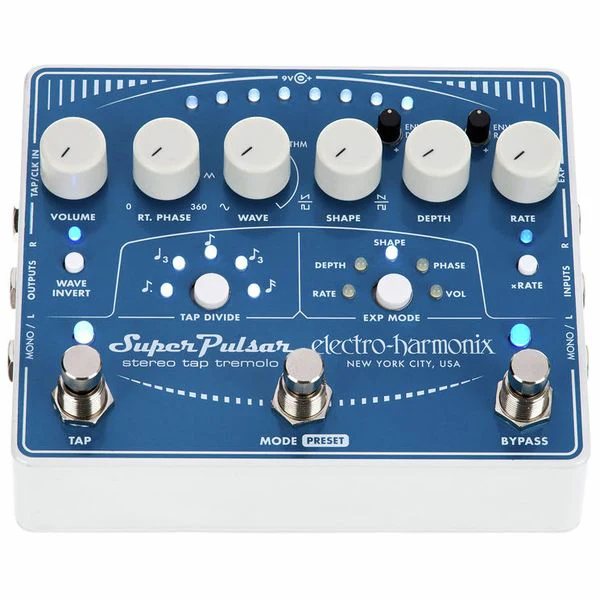Electro Harmonix Super Pulsar Stereo Tap Tremelo Guitar Effects Pedal - Image 3