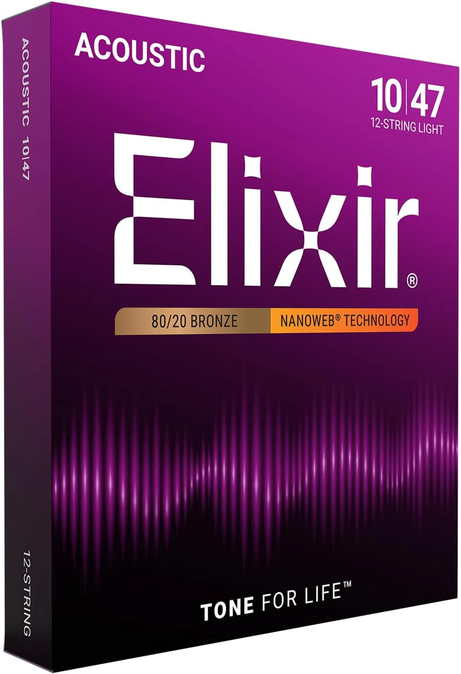 Elixir Strings 11152 Nanoweb 80/20 Acoustic Guitar Strings - .010-.047 Light 12-String - Image 2