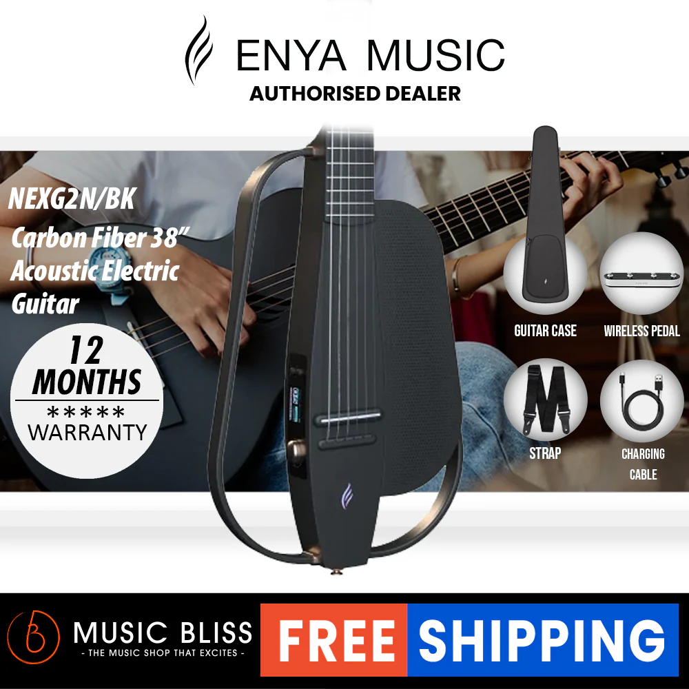 Enya NEXG2 Carbon Fiber Smart Guitar, Nylon - Black