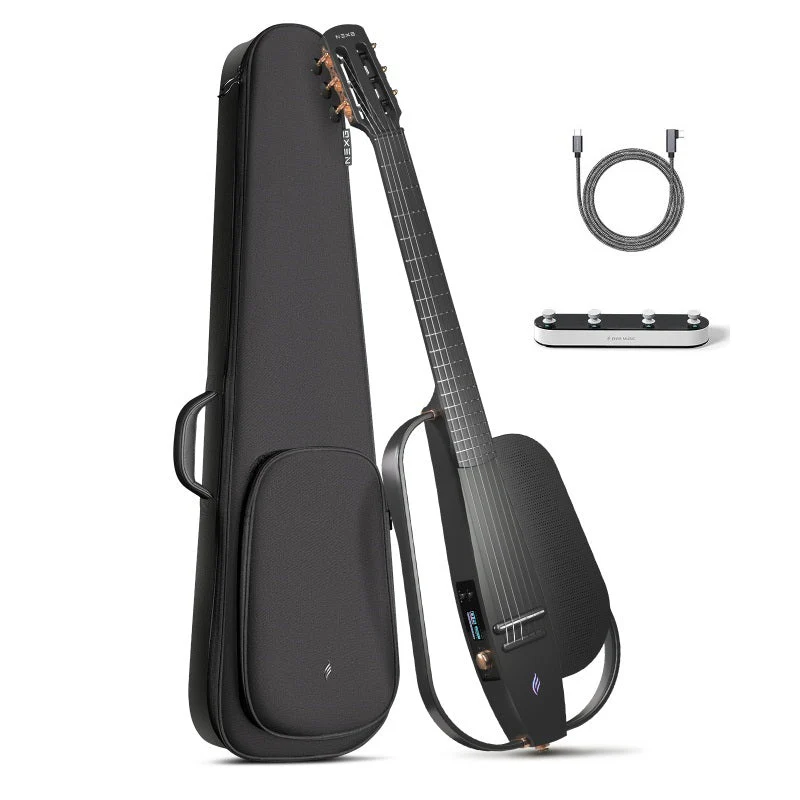 Enya NEXG2 Carbon Fiber Smart Guitar, Nylon - Black - Image 2