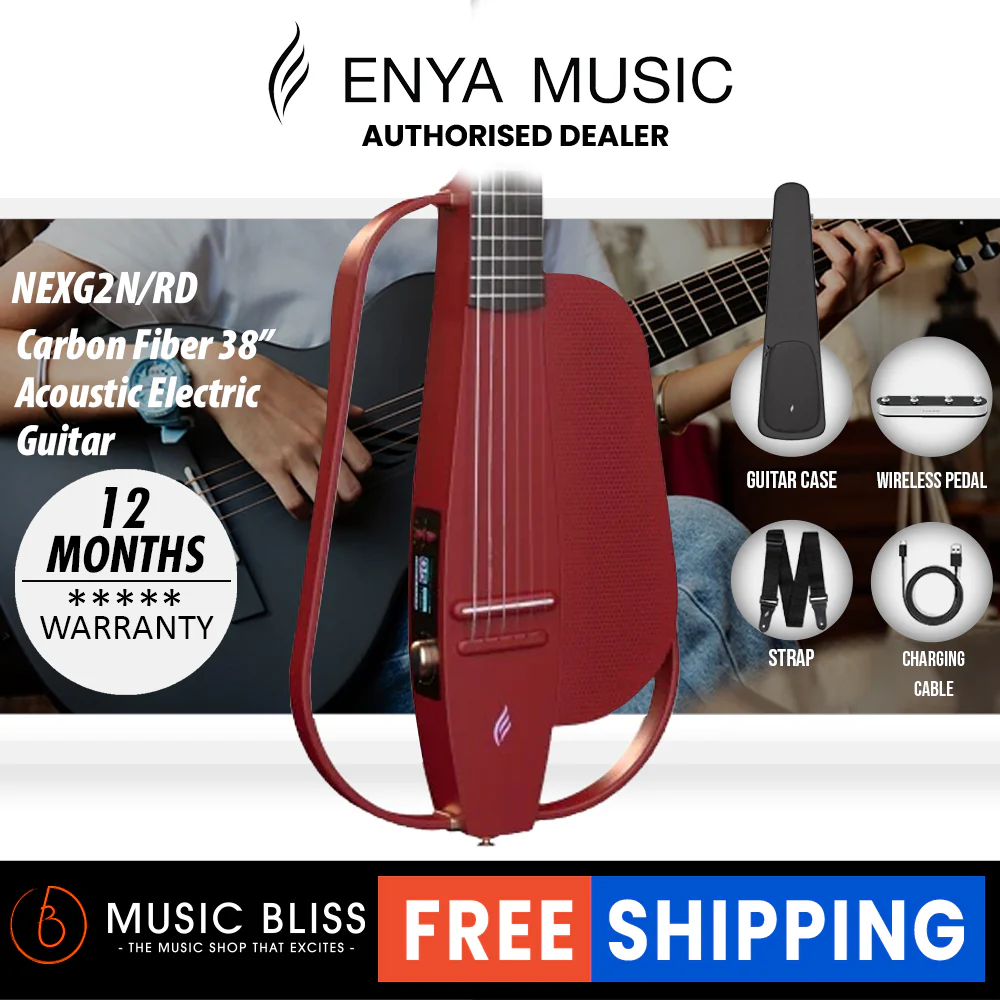 Enya NEXG2 Carbon Fiber Smart Guitar - Red - Nylon