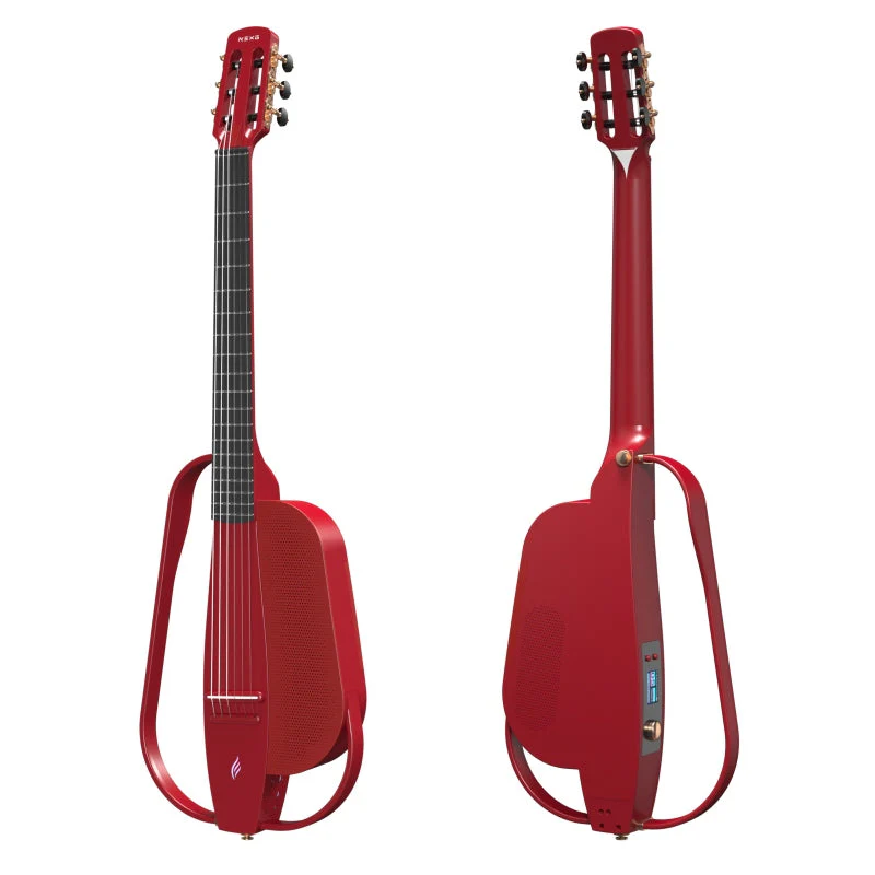 Enya NEXG2 Carbon Fiber Smart Guitar - Red - Nylon - Image 5
