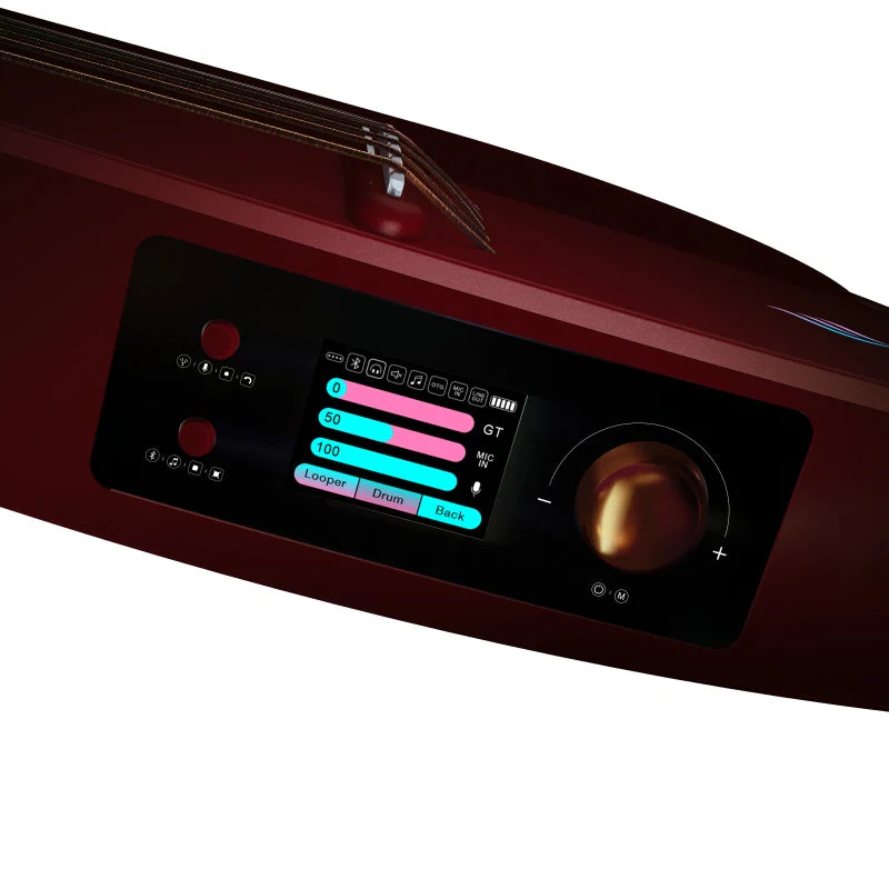 Enya NEXG2 Carbon Fiber Smart Guitar - Red - Nylon - Image 6