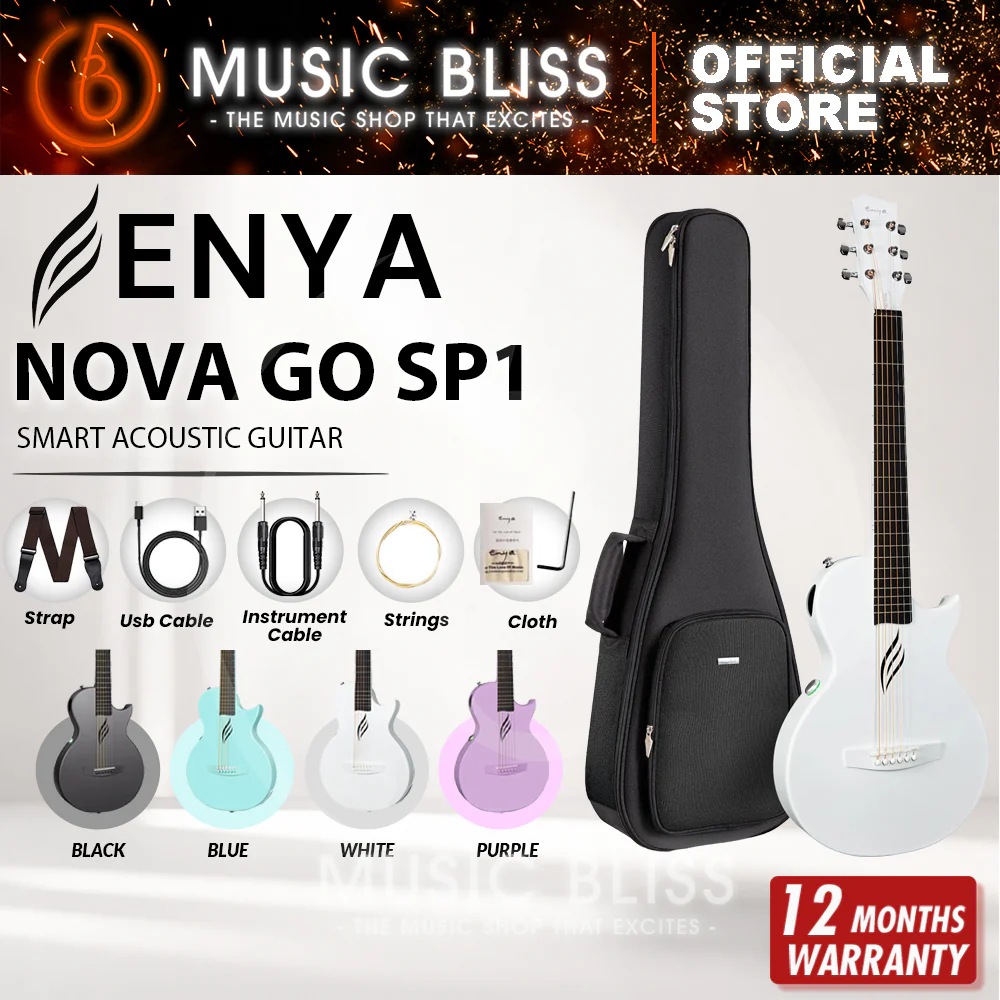 Enya Nova Go Guitar SP1 Carbon Fiber Acoustic-Electric Guitar - White