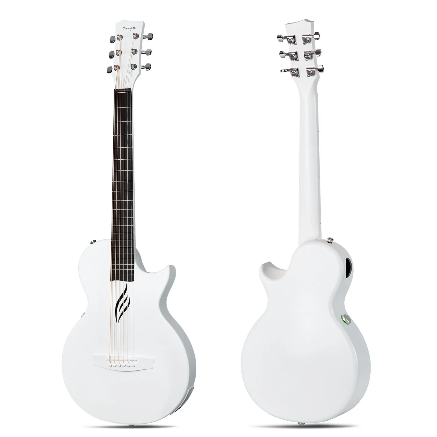 Enya Nova Go Guitar SP1 Carbon Fiber Acoustic-Electric Guitar - White - Image 3