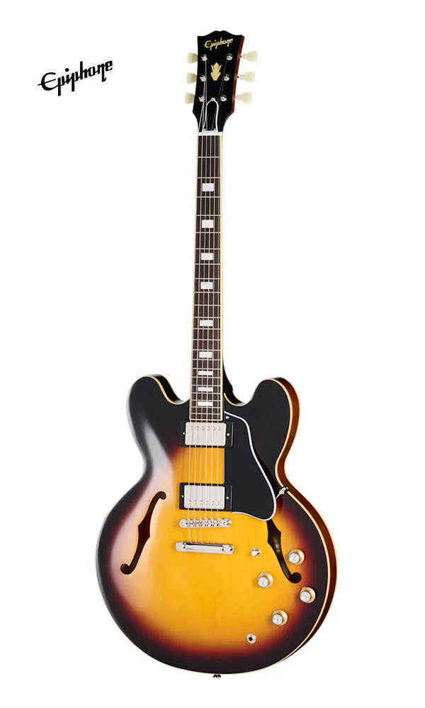 Epiphone 1962 ES-335 Reissue Semi-hollow Electric Guitar - Vintage Burst - Image 2