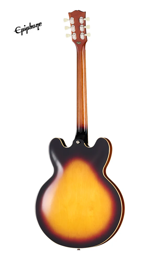 Epiphone 1962 ES-335 Reissue Semi-hollow Electric Guitar - Vintage Burst - Image 3