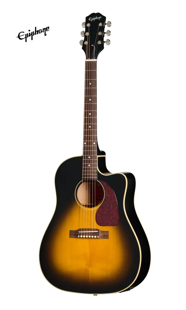 Epiphone Inspired by Gibson J-45 Standard EC Acoustic-electric Guitar - Vintage Sunburst - Image 2