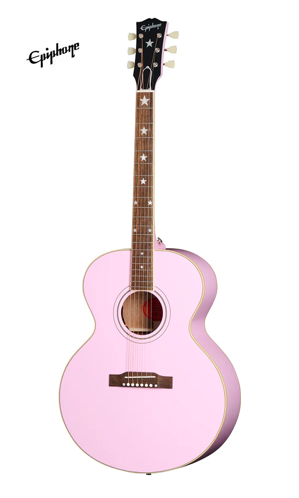 (Epiphone Inspired by Gibson Custom) Epiphone J-180 LS Acoustic-Electric Guitar - Pink - Image 2