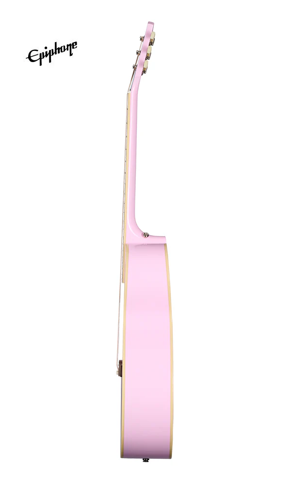 (Epiphone Inspired by Gibson Custom) Epiphone J-180 LS Acoustic-Electric Guitar - Pink - Image 4