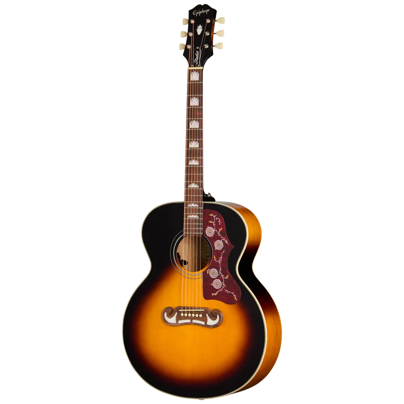 Epiphone J-200 Studio Acoustic-Electric Guitar - Vintage Sunburst - Image 2