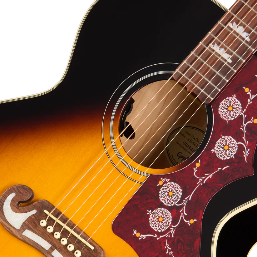 Epiphone J-200 Studio Acoustic-Electric Guitar - Vintage Sunburst - Image 4