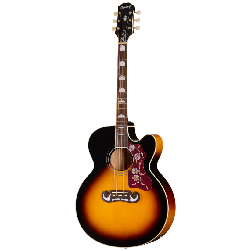 Epiphone J-200 Studio EC Acoustic-Electric Guitar - Vintage Sunburst - Image 2