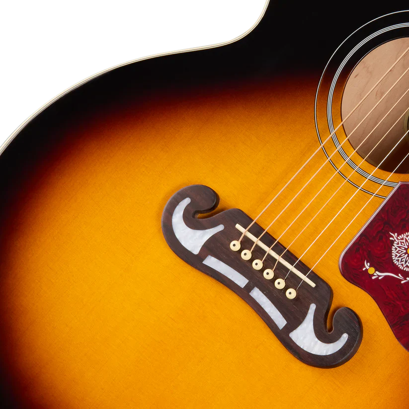 Epiphone J-200 Studio EC Acoustic-Electric Guitar - Vintage Sunburst - Image 3