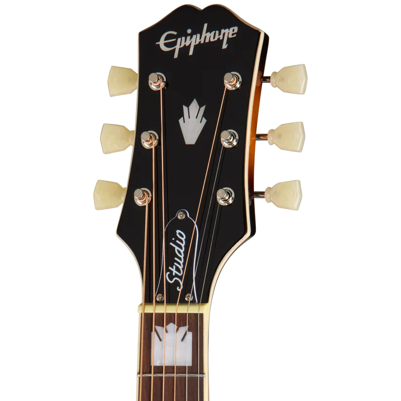 Epiphone J-200 Studio EC Acoustic-Electric Guitar - Vintage Sunburst - Image 6