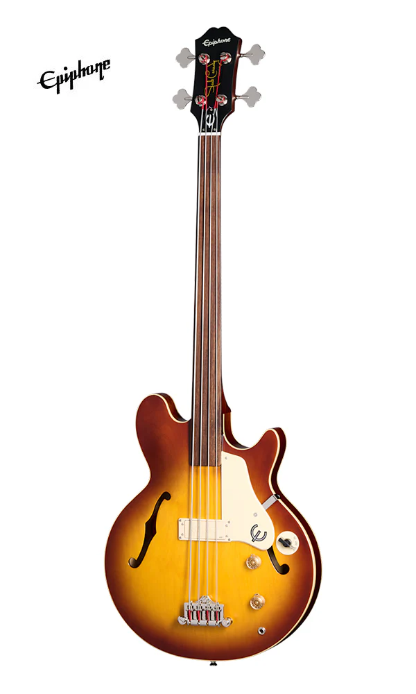 Epiphone Jack Casady Fretless Signature Bass Guitar - Aged Royal Tan - Image 2