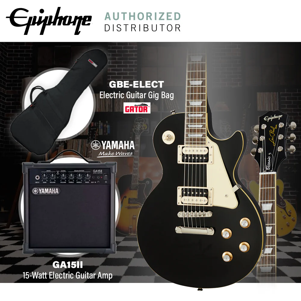 Epiphone Les Paul Classic Electric Guitar - Ebony - Image 5