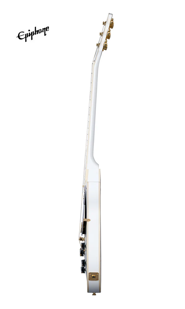 (Epiphone Inspired by Gibson Custom) Epiphone Les Paul Custom Electric Guitar - Alpine White - Image 4