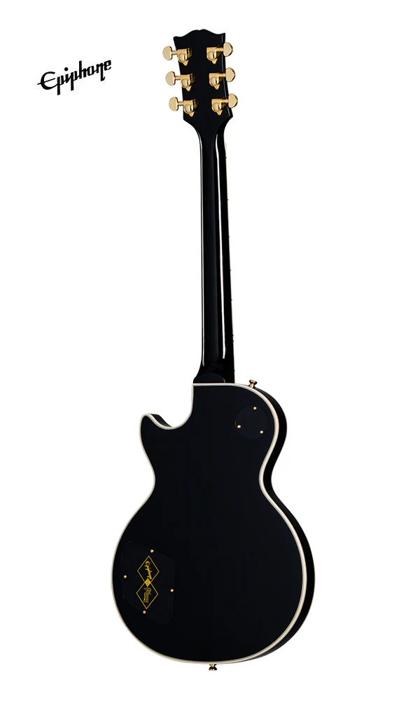 (Epiphone Inspired by Gibson Custom) Epiphone Les Paul Custom Electric Guitar - Ebony - Image 3
