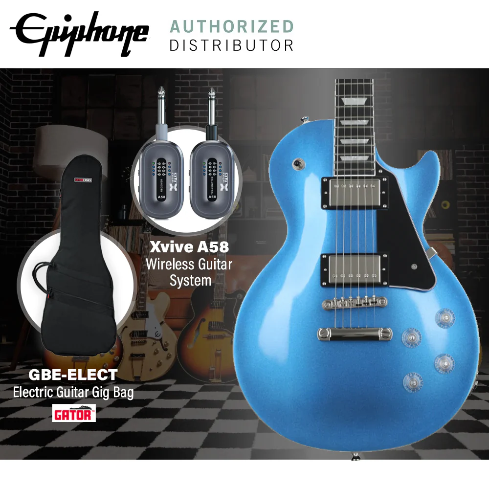 Epiphone Les Paul Modern Electric Guitar - Radio Blue Metallic - Image 2