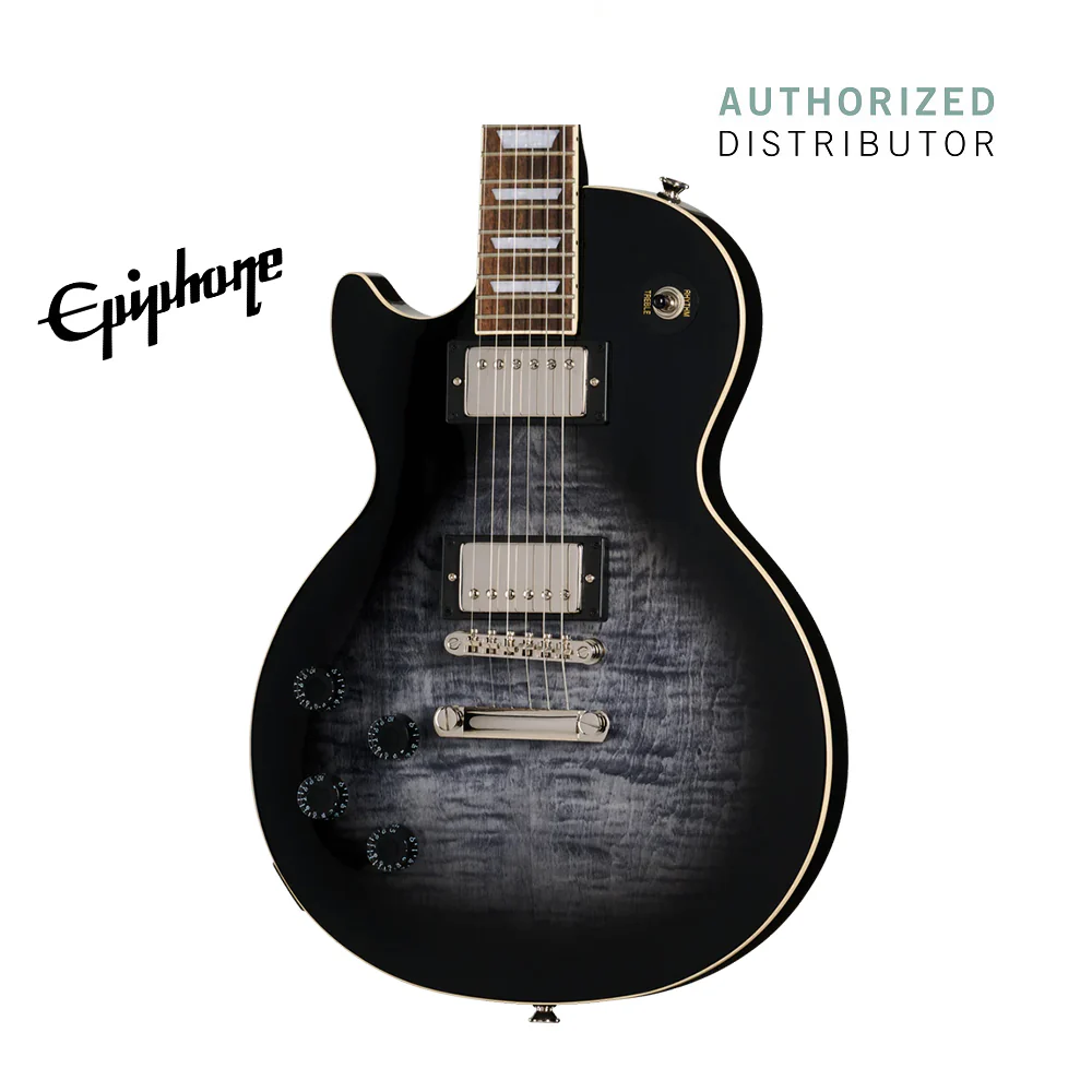 Epiphone Les Paul Tribute Plus Left-handed Electric Guitar - Transparent Ebony