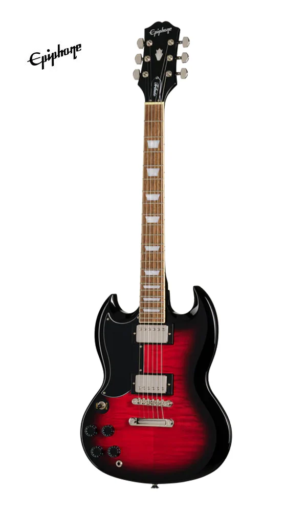 Epiphone SG Tribute Plus Left-handed Electric Guitar - Cherry Burst - Image 2