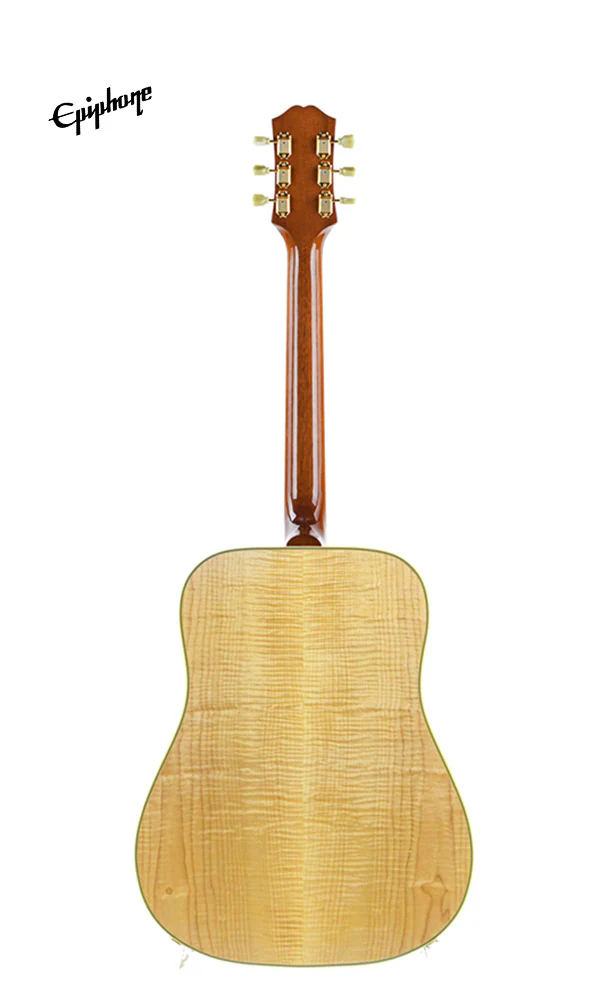 Epiphone USA Frontier Left-Handed Acoustic-Electric Guitar, Case Included - Antique Natural [Made in USA] - Image 3