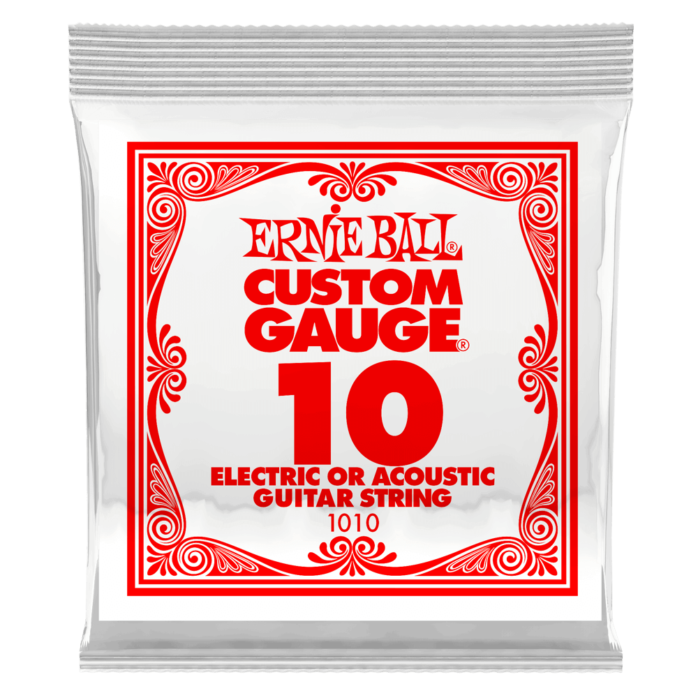 Ernie Ball .010 Plain Steel Electric or Acoustic Guitar Single String