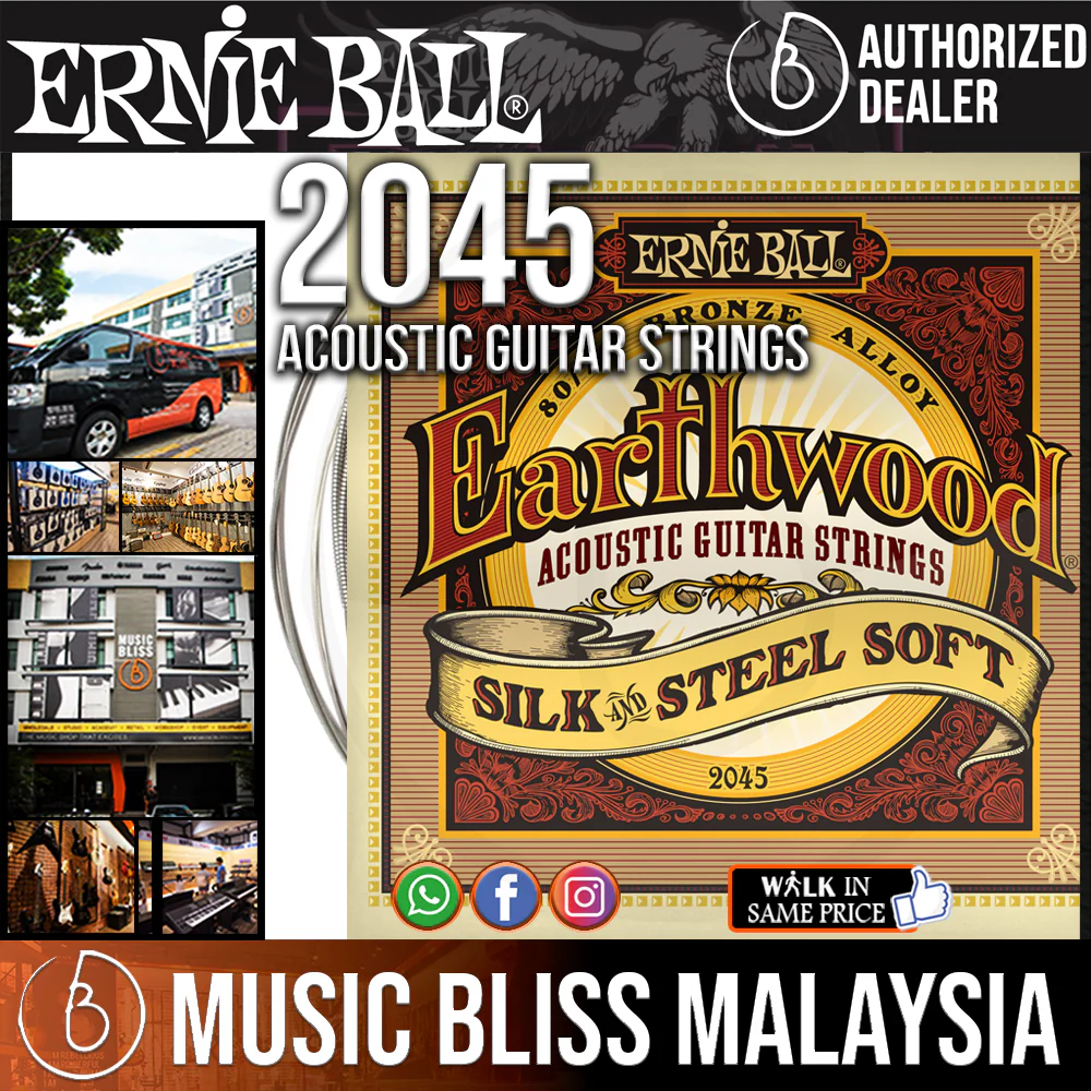 Ernie Ball 2045 Earthwood Silk & Steel Extra Light 80/20 Bronze Acoustic (11-52)